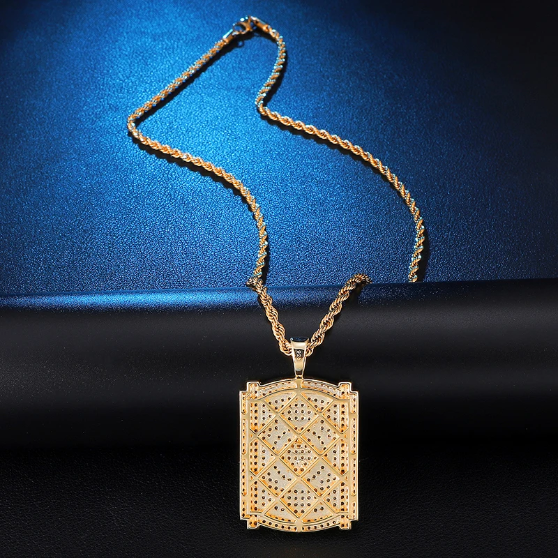 D&ampZ Geometric Jesus Pendant Necklace Bling Iced Out Micro Paved CZ Piece Collares For Male Hip Hop Jewelry | Украшения и