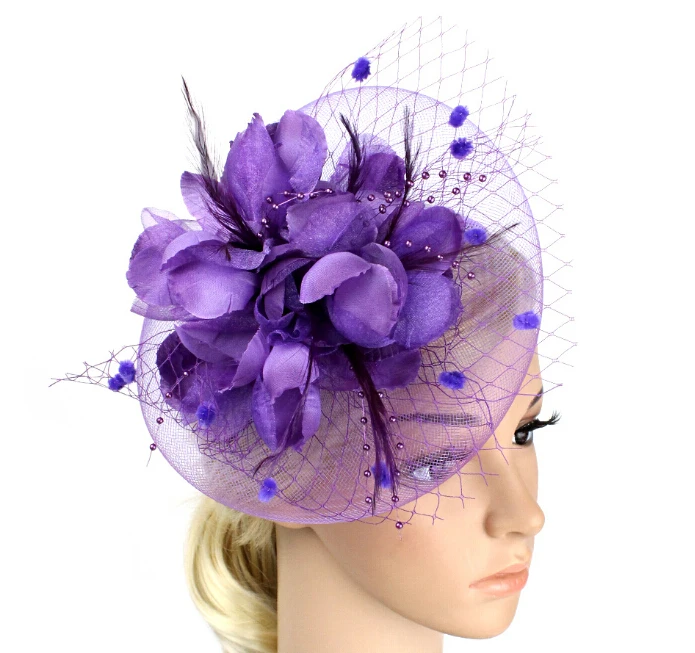 HIRIGIN Women Party Headwear Feather Hair Fascinator Clip Headband Mess Wedding Royal Races decore |