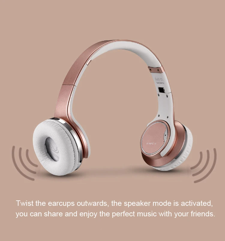 SODO MH1 удобная беспроводная гарнитура NFC 2в1 Twist-out Bluetooth динамик складные наушники с микрофоном