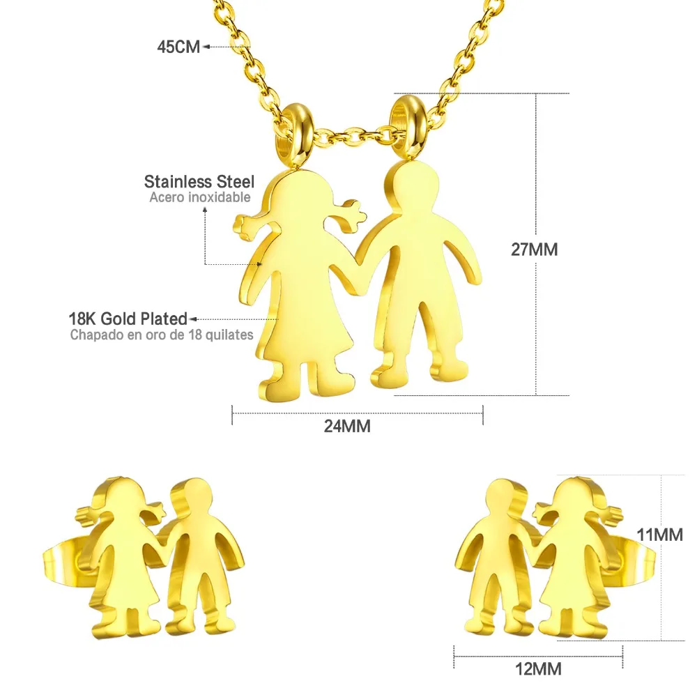 LUXUKISSKIDS Модные Ювелирные наборы для девочек из Дубая золотого цвета с сердцем