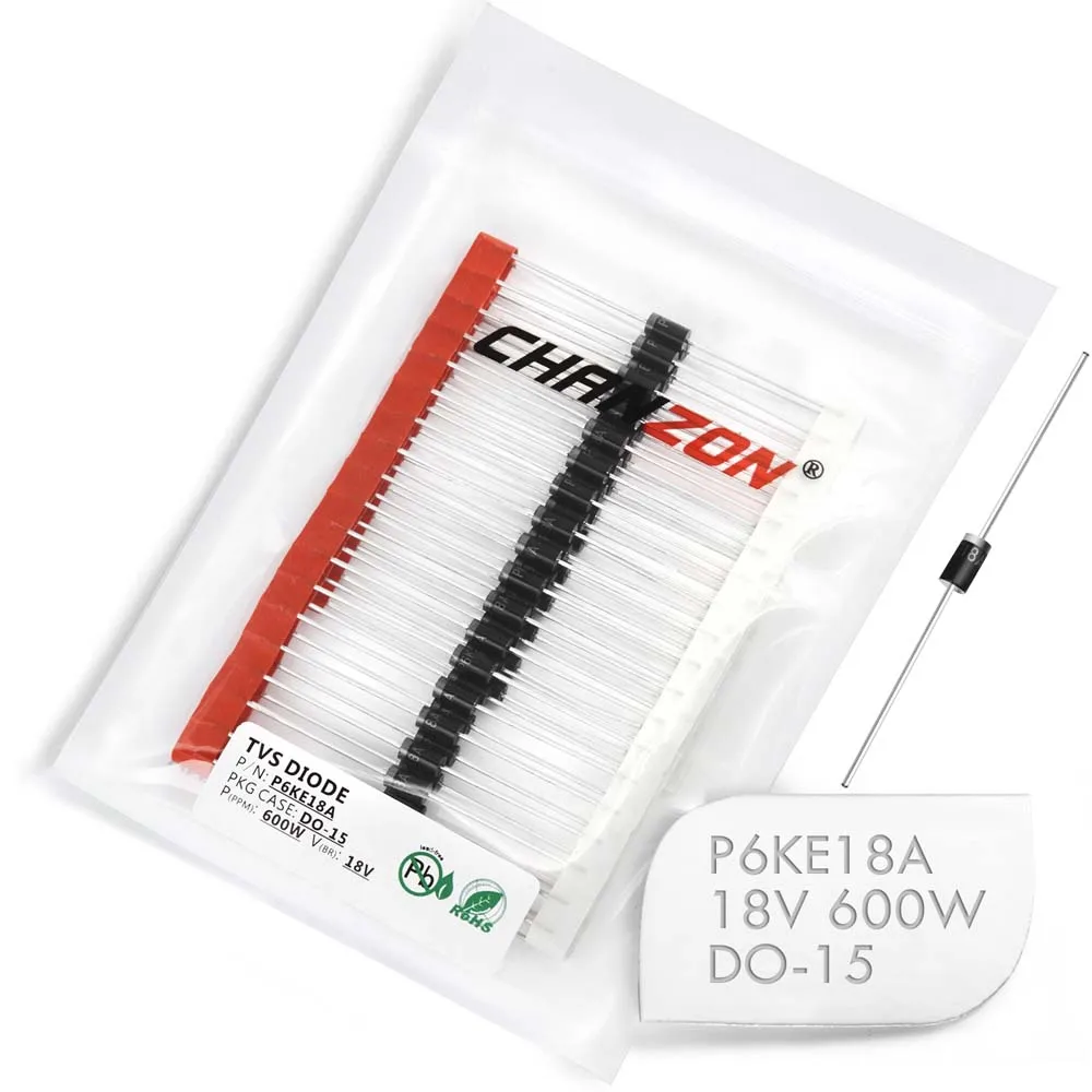 Телевизионные диоды P6KE18A P6KE18 600 Вт 18 в DO-15, 50 шт.