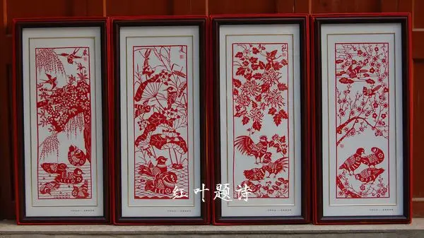 ZR handmade paper-cut crafts traditional paper-cutting spring summer autumn and winter present free shipping |