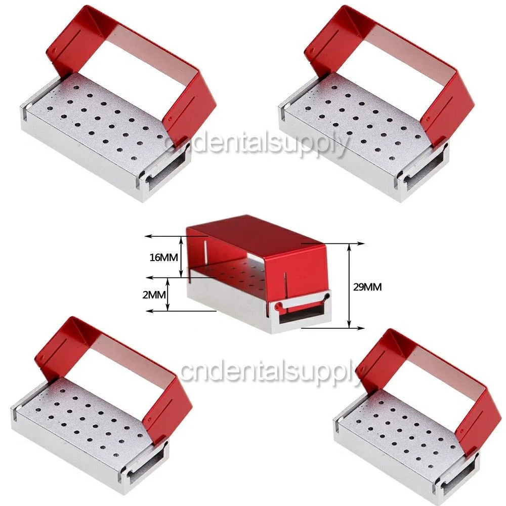 

5 стоматологических высокоскоростных алюминиевых блоков для держателя Burs автоклавная дезинфекционная коробка 20-H