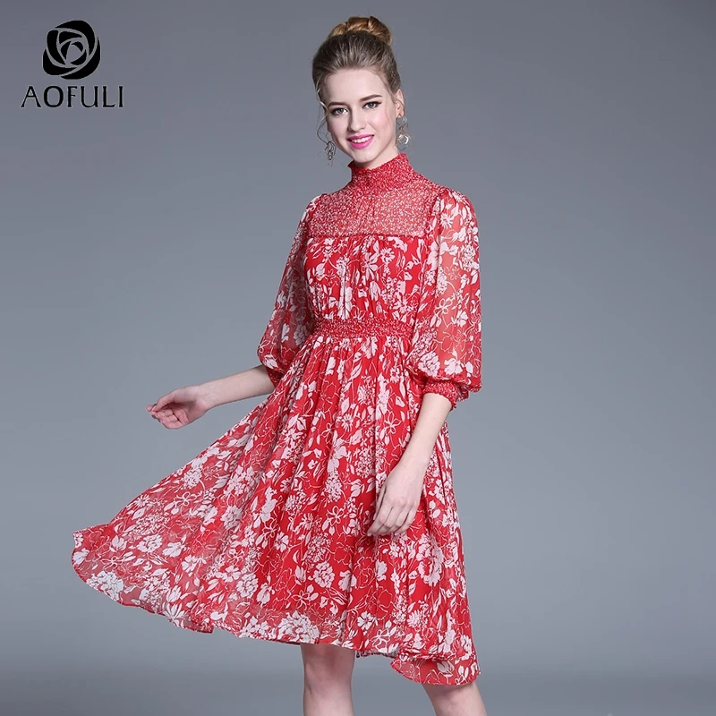 XL/4XL/5XL богемное шифоновое платье с цветочным принтом праздничные платья до
