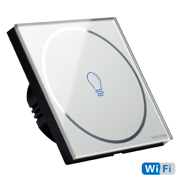 Дизайн, беспроводной пульт дистанционного управления, wifi, умный сенсорный переключатель, 2 банды, белый, 4 цвета, стеклянная панель, датчик, настенный светильник, wifi переключатель - Цвет: 1 gang gray