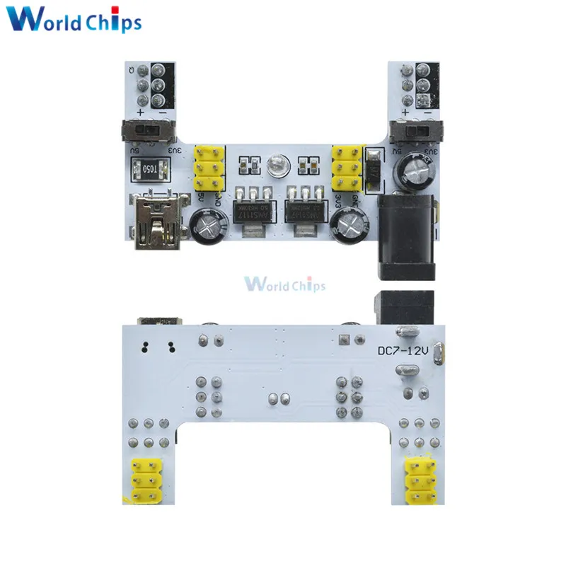 Мини usb интерфейс MB102 макетная плата модуль питания для Arduino белый постоянный ток 7