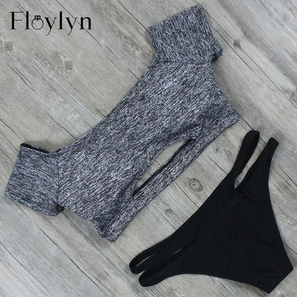 Floylyn сексуальный Бразильский бикини с коротким рукавом полый Купальник для