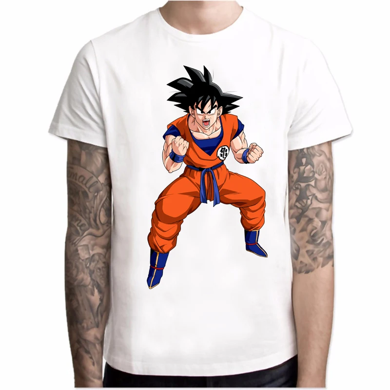 Новая футболка Dragon Ball Z Goku мужские летние топы с круглым вырезом и коротким