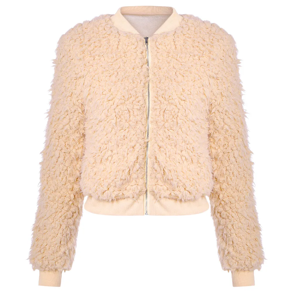 Куртка VESTLINDA из искусственного меха женская короткая куртка с воротником стойкой