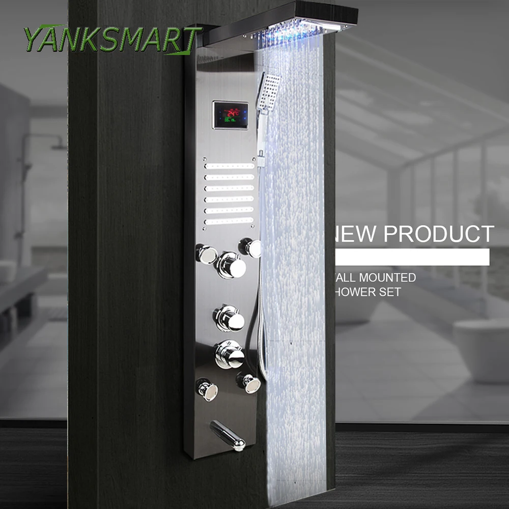 YANKSMART матовая никелевая нержавеющая сталь 5 функциональная душевая панель