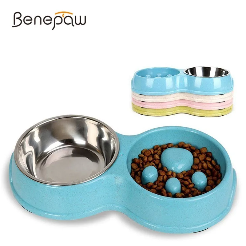 Benepaw Экологичная медленная кормушка двойная миска для собак и кошек качественная