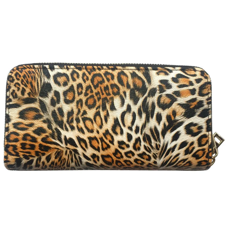 Leopard WA005 модный Леопардовый PU женский длинный женский кошелек кожаный кошелек на двойной молнии Женский мульти держатель для карт Сумочка carteira femmes - Цвет: Leopard