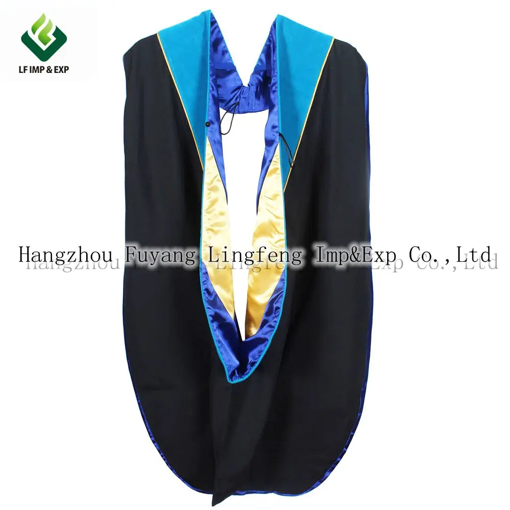 Бесплатная Доставка Моды Унисекс Deluxe Doctoral Hood 100% Полиэстер Матовая Выпускной