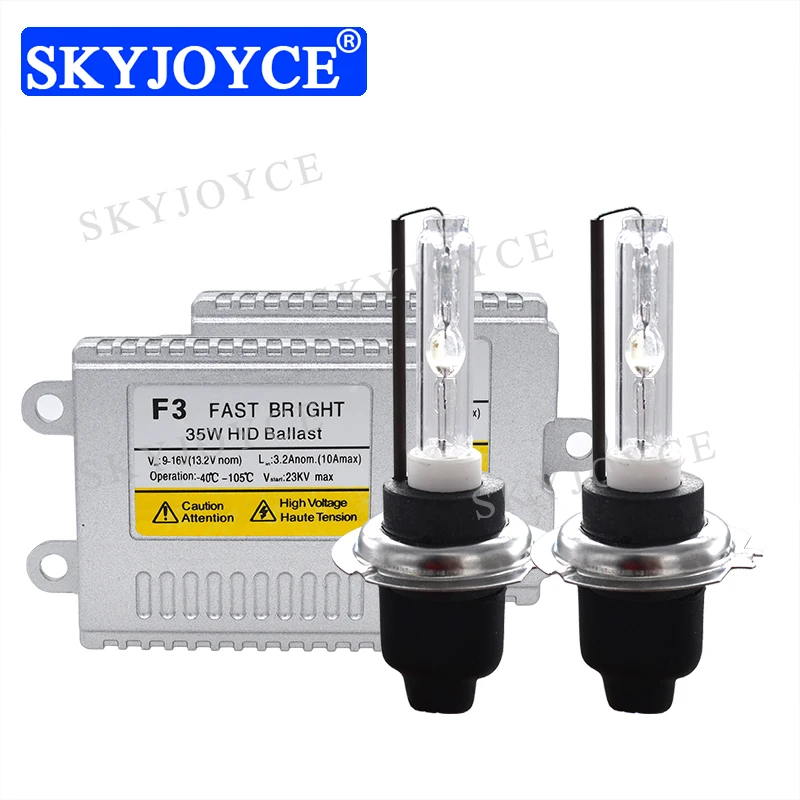 SKYJOYCE 35 Вт HID комплект AC Быстрый старт Балласт 4300K 6000K Cnlight лампа быстрой яркости H1 H7