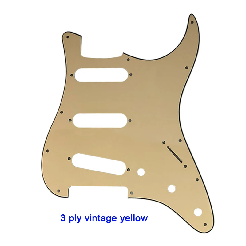 vintage yellow Pleroo 11 Отверстие под винт Гитара накладку для США/Мексика Fender Stratocaster Стандартный SSS St к царапинам плиты с винтами мульти - Цвет: vintage yellow
