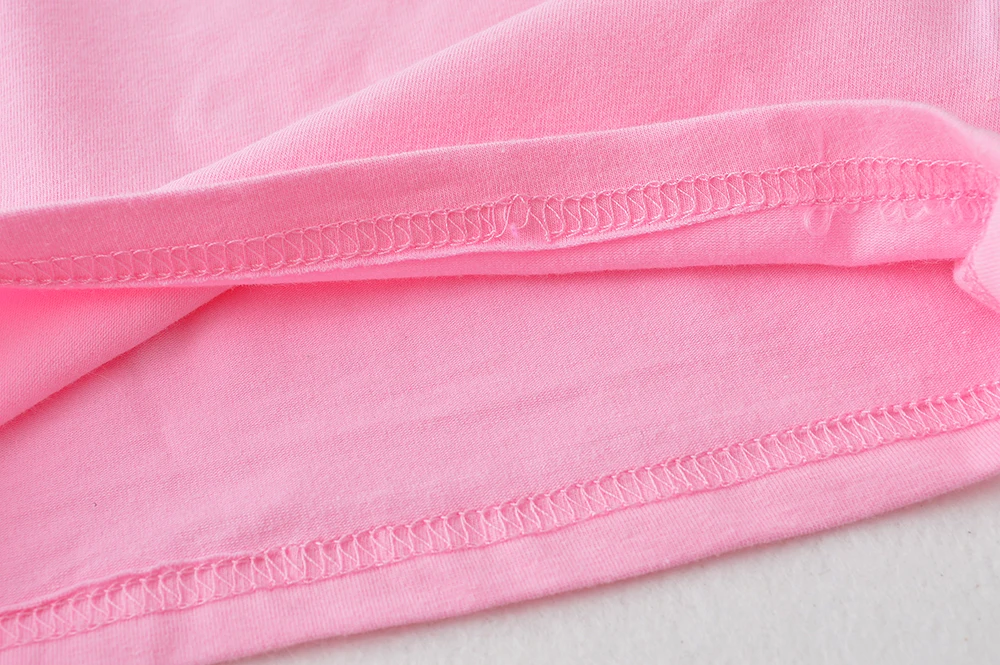 Летняя розовая футболка с длинными рукавами и надписью для маленьких девочек +