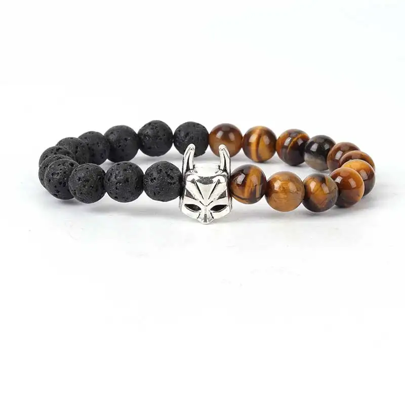 Натуральный вулканический камень браслет из черной лавы сплав леопард лев