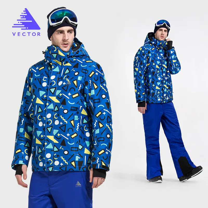 VECTOR Ski Suit Men Windproof Waterproof Skiing Jacket and Pants Warm Winter Outdoor Snow Snowboard Set Brand HXF70012 | Спорт и