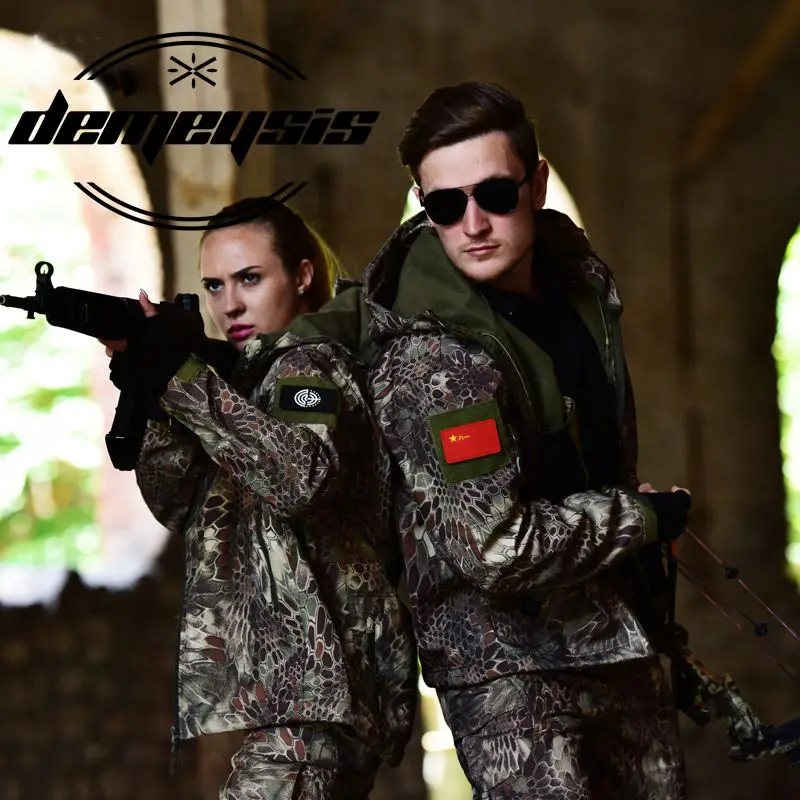 Уличные спортивные армейские тактические куртки Военная Униформа водонепроницаемая охотничья походная куртка и брюки армейская верхняя одежда ветровка