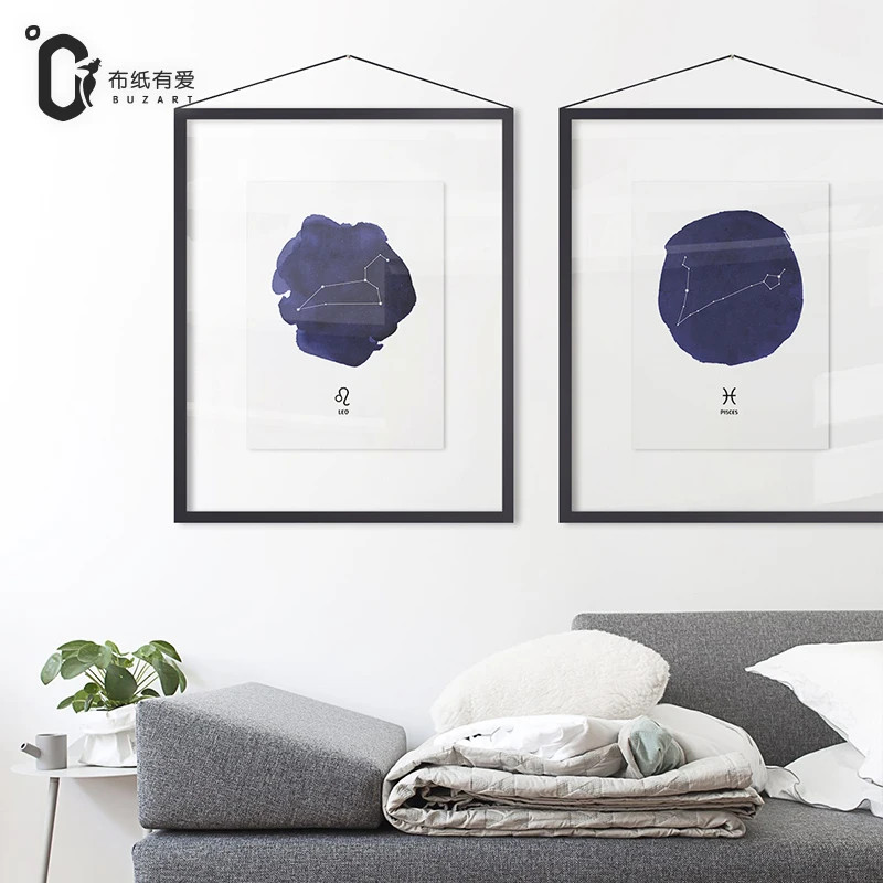 Знак зодиака современный стиль Постер парусина подарок удачи для семьи
