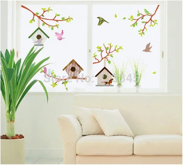 [Fundecoration] новые полки с изображением птички дома декоративные наклейки ТВ диван