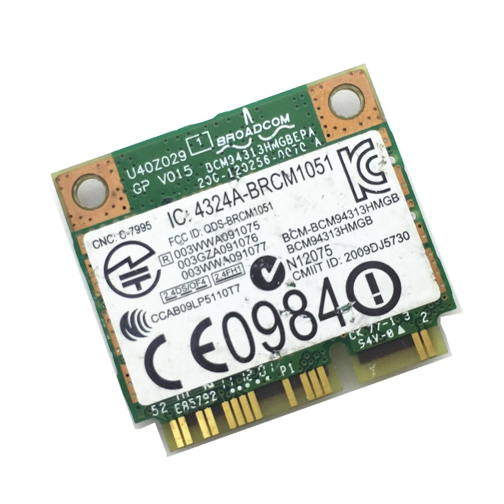 WLAN-  BCM94313HMGB BCM2070 BCM4313 DW1701 YFHN7 Half Mini PCI Express