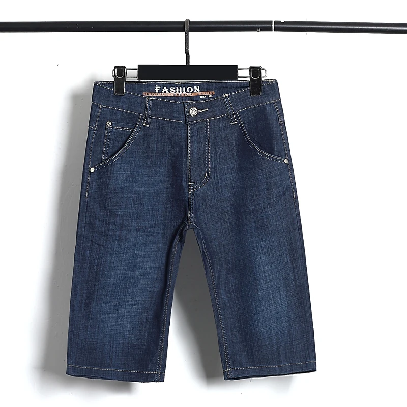 Джинсы мужские потертые Классические штаны из денима байкерские синие|Мужские - Фото №1