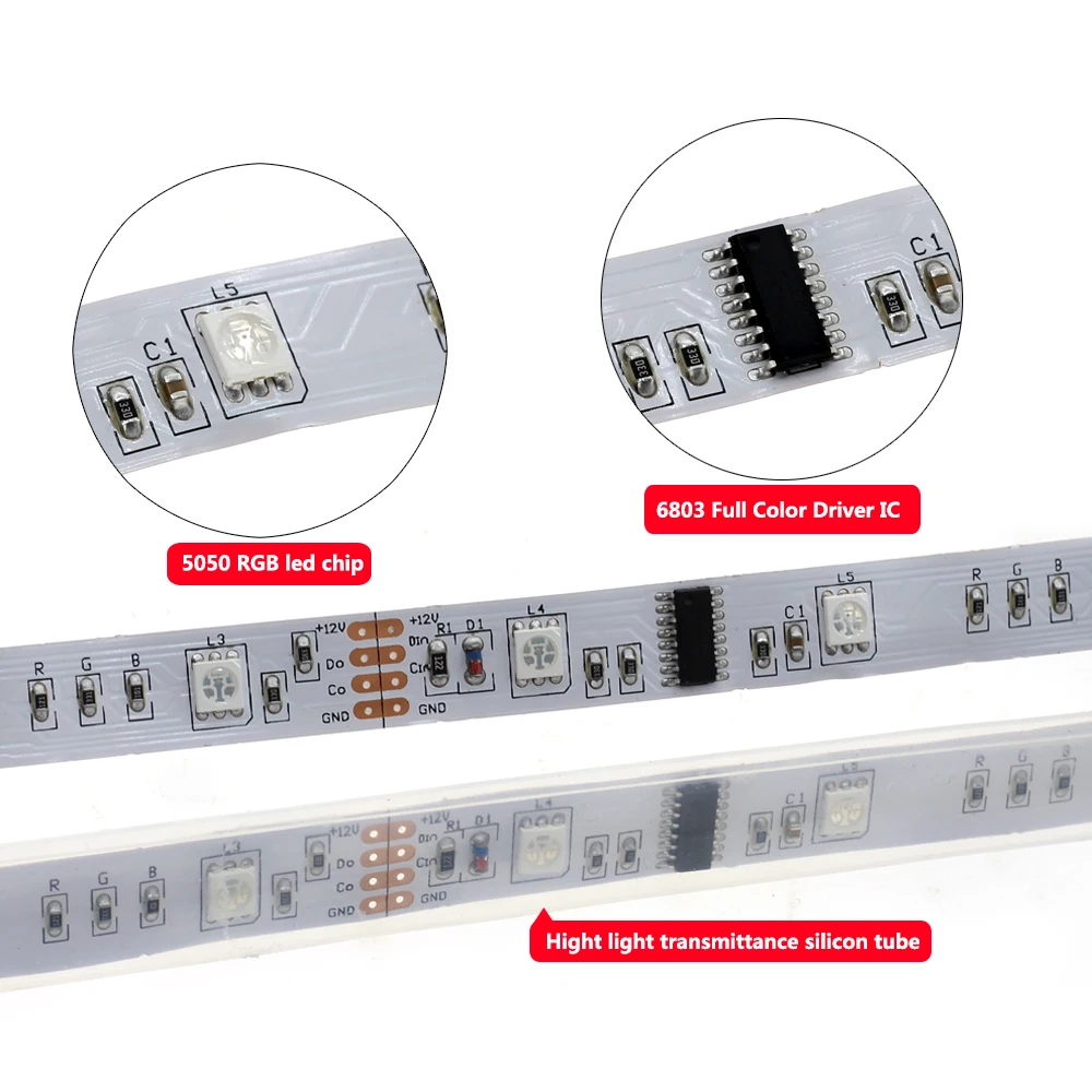 6803 IC Dream цветная RGB Светодиодная лента 5050 30 светодиодный/m IP67 водонепроницаемый 5 м+ 133 программа RF волшебный контроллер+ адаптер