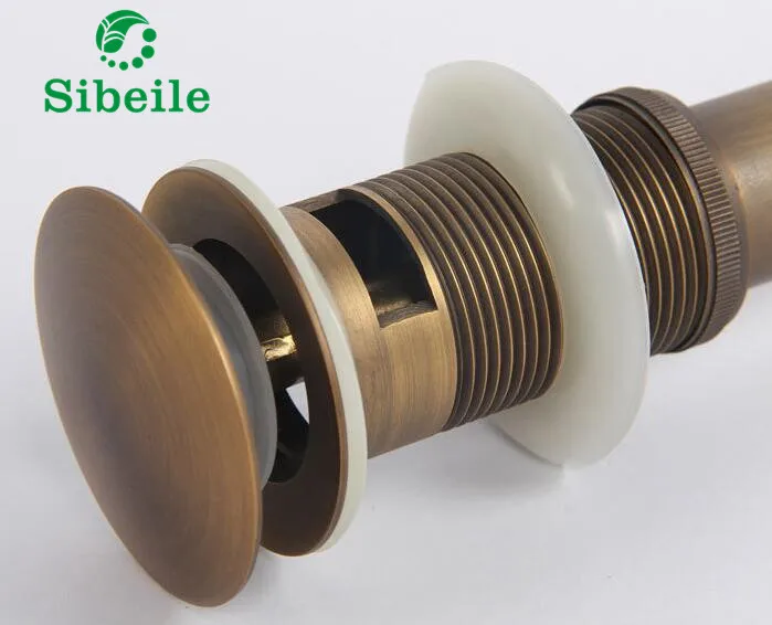 

SBLE Antique Brass Bathroom Lavatory Sink Pop Up Drain Vanity Vessel Sink Drain With/Without Overflow Bathroom Accessories