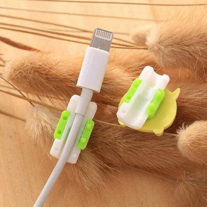 Dehyaton Cartoon Cute Lovely Usb Protector Cable Case Clip For Iphone 6 plus 6s 7plus Cover Winder Cord Protector wire Organizer