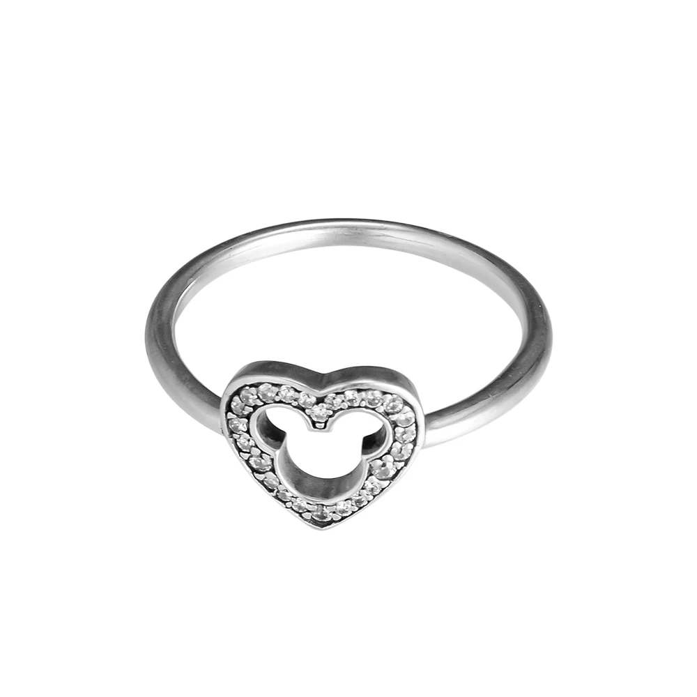 CKK кольцо Микки Сердце кольца для мужчин и женщин anillos mujer женское кольцо обручальное Обручальное Серебро 925 пробы ювелирные изделия