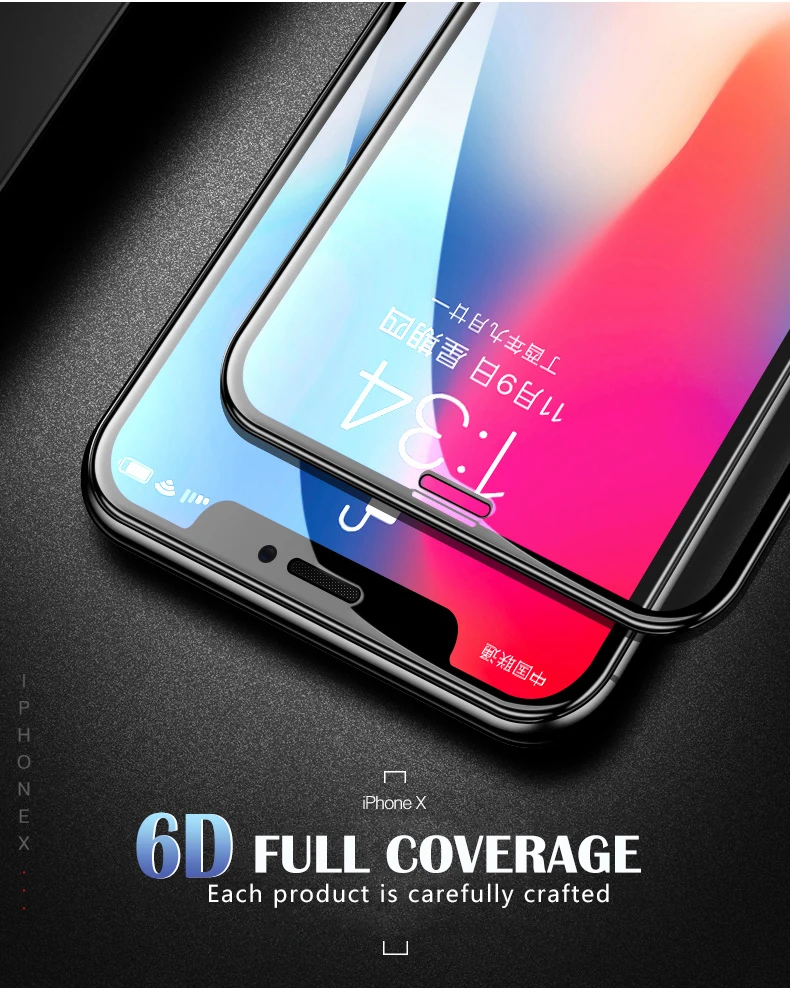 6D полное покрытие Защитное стекло для iphone X Xr XS max стекло iphone XS max Xr защита экрана iphone X XS max Xr стекло flim