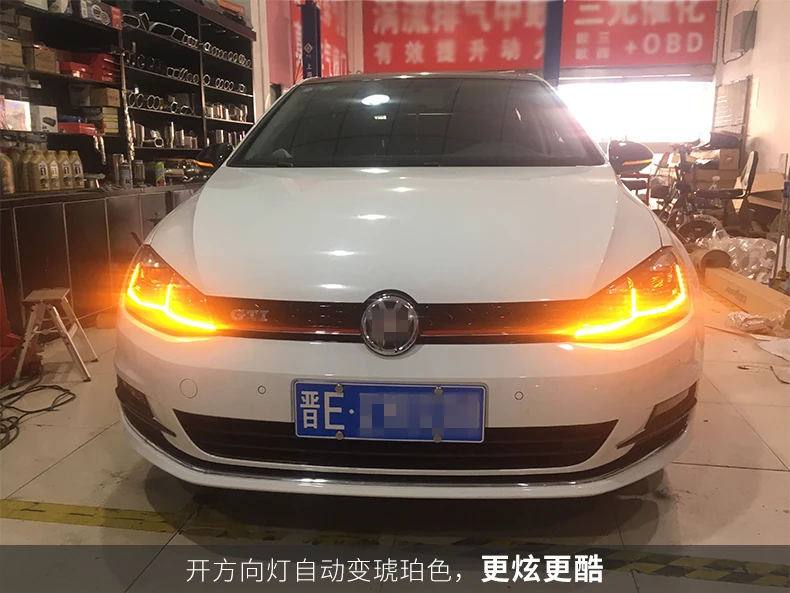 Автомобильный Стайлинг для VW Golf 7 фары Golf7 обновления Гольф 7,5 светодиодный фар 2013- DRL H7 D2H Hid биксеноновые фары