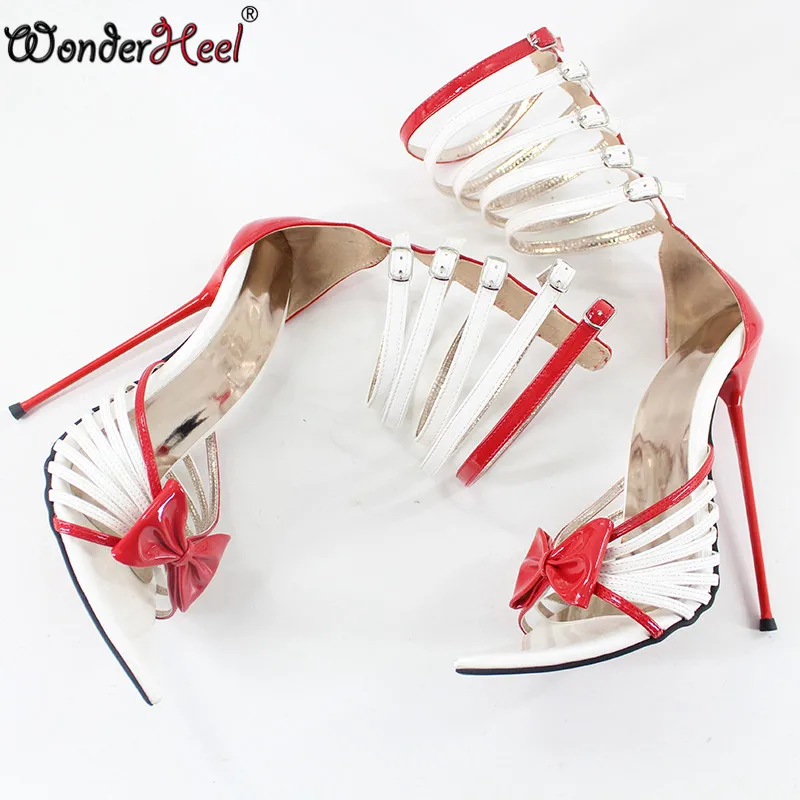 Wonderheel/босоножки с острым носком на очень высоком каблуке 16 см; пикантные женские босоножки на очень тонком металлическом каблуке с ремешком на щиколотке