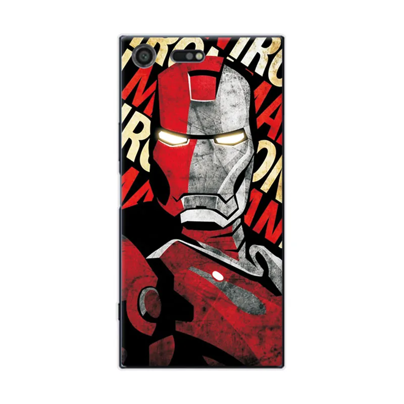 Очаровательный чехол для телефона с героями Marvel, капитаном Америкой, для sony XZ Premium, Человек-паук, Железный человек, мягкий ТПУ чехол для sony Xperia XZ Premium
