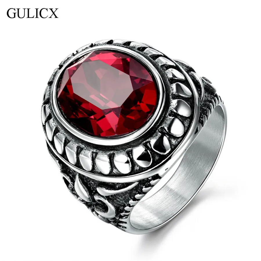 Фото Кольцо GULICX из нержавеющей стали для мужчин модное кольцо белого золота с