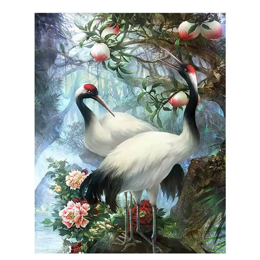 crane Painting 21 Акриловые краски цвета, Рисунок Краски для украшения гостиной, сексуальная женщина, Diy масляные краски ing по номерам - Цвет: crane Painting 21