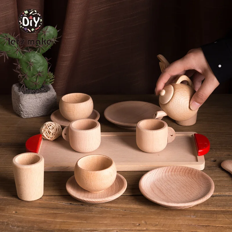 Игрушка для кухни 1 * деревянные игрушечные тарелки из бука имитация кухонной