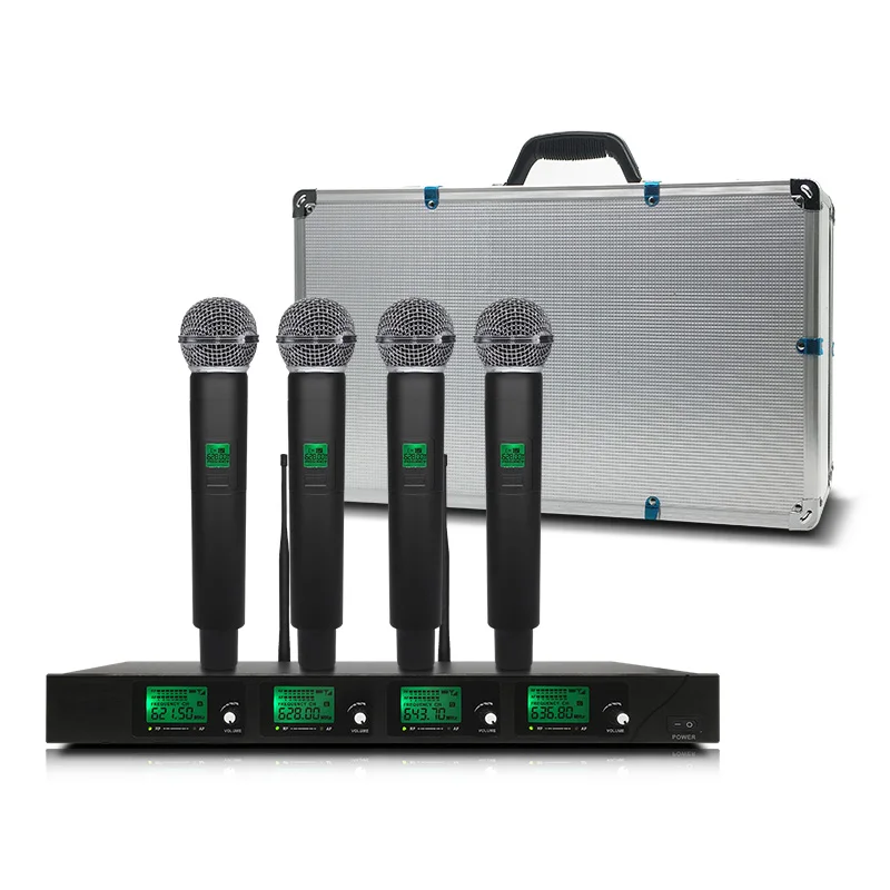 Профессиональная Беспроводная микрофонная система UHF4 channel handheld лацкан