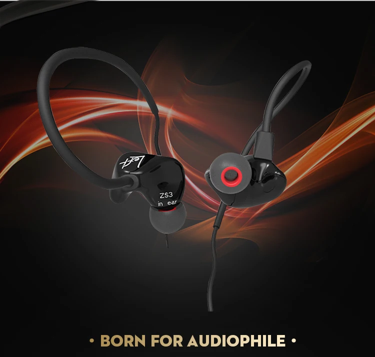 Новинка KZ ZS3 1DD Hifi спортивные наушники-вкладыши Динамический драйвер шумоподавление гарнитура с микрофоном замена кабеля AS10 BA10 ES4