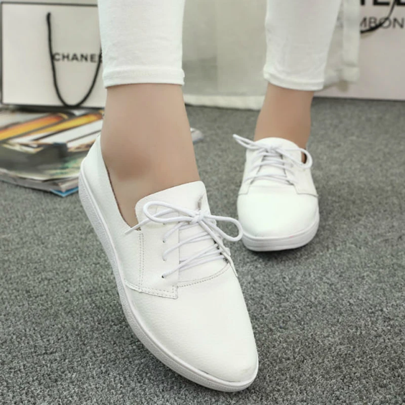 Sneaker White Flats Women Fashion Shoes Canvas Daily Wear Fitness Casual Lace Up Soft Comfortable Low Heel Black Silver | Тематическая