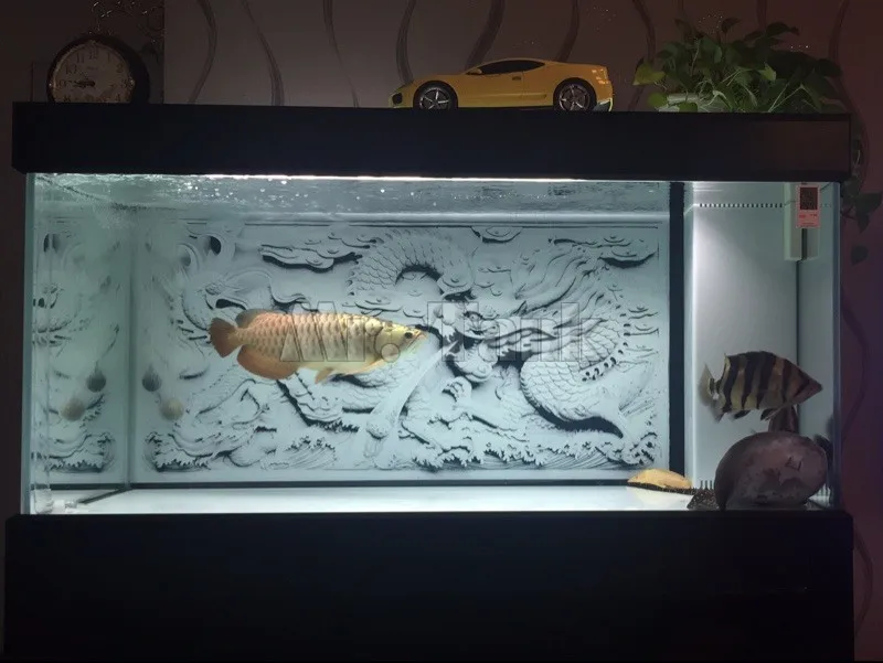 Аквариумное фоновое панно Mr.Tank HD с 3D эффектом серого дракона Камео из ПВХ для украшения стен аквариума. - Фото №1
