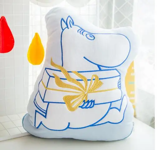 Moomin Moomin Новое поступление мультяшная розовая милая плюшевая подушка одеяло теплая мягкая подушка одеяло Muumi синяя подушка - Цвет: Moomin