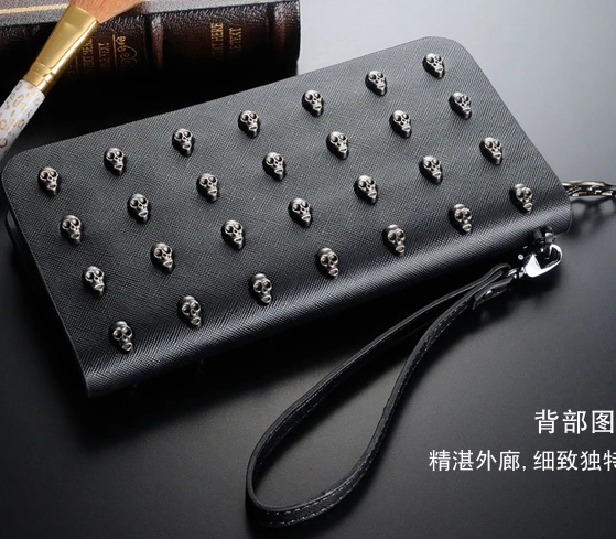 Женская кожаная сумка-клатч с заклепками | Багаж и сумки