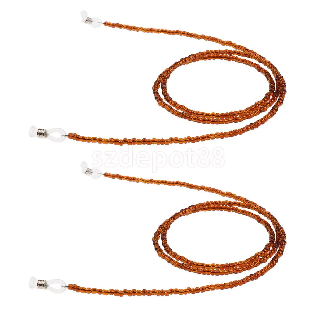 

2 Pieces Beaded Eyeglass Chain Sunglasses Holder Lanyard Necklace Glasses Cord String Retainer