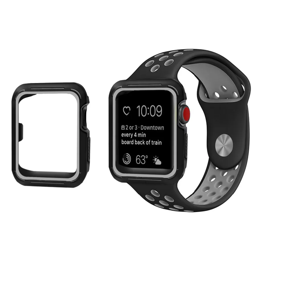 Чехол для Apple watch Band 42 мм 38 iWatch силиконовый браслет ремешок защитный чехол Watch 3 2