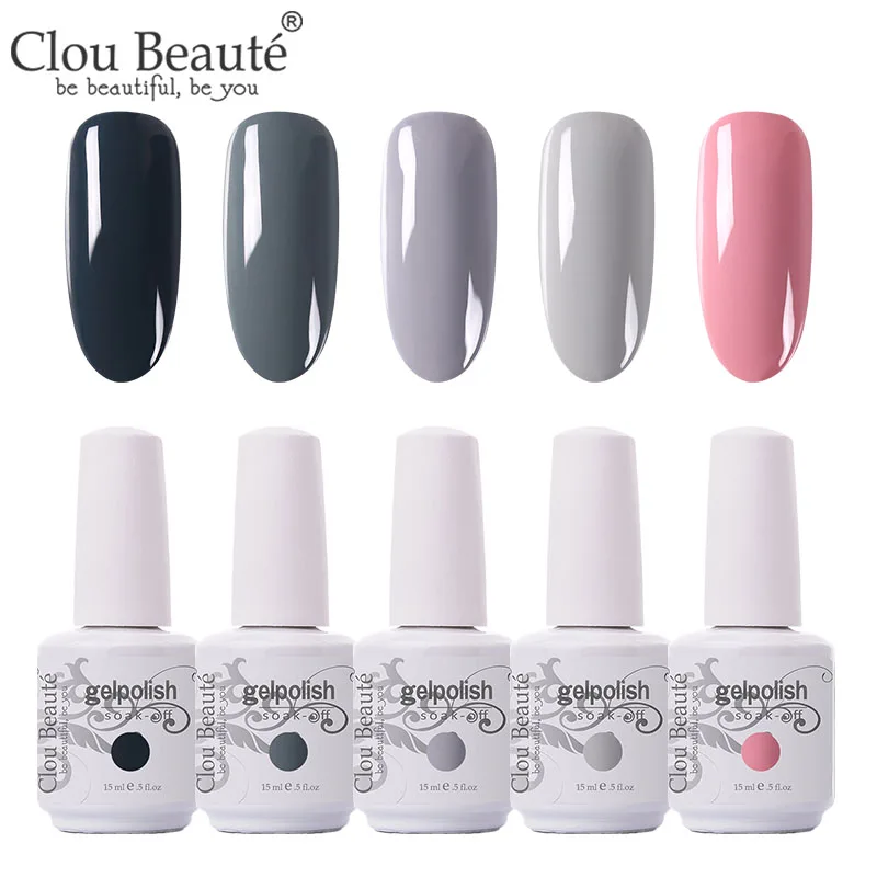 Clou Beaute 5 шт./лот УФ гель лак для ногтей Набор для маникюра геллак Полупостоянный гибридный дизайн ногтей УФ-гель для ногтей - Цвет: 5pcs-15ml-ZH22