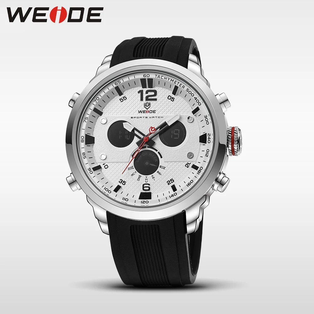 WEIDE LCD men watch sport digital luxury brand black army quartz watches water resistant Schocker fashion casual alarm clock | Наручные