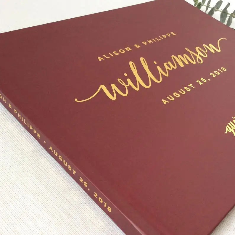 Индивидуальная Свадебная Гостевая книга с современной каллиграфией фольгой в