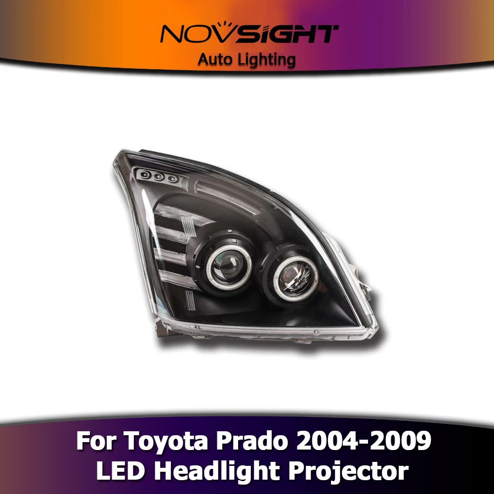 NOVSIGHT 2 шт. 12 В Авто светодио дный фары проектор DRL свет для Toyota Prado 2004 2009|Фара авто в